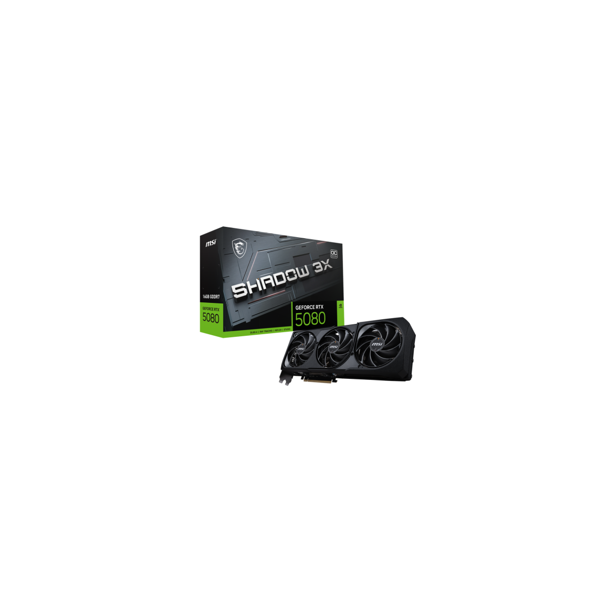 MSI GEFORCE RTX 5080 16G SHADOW 3X OC tarjeta grafica NVIDIA 16 GB GDDR7