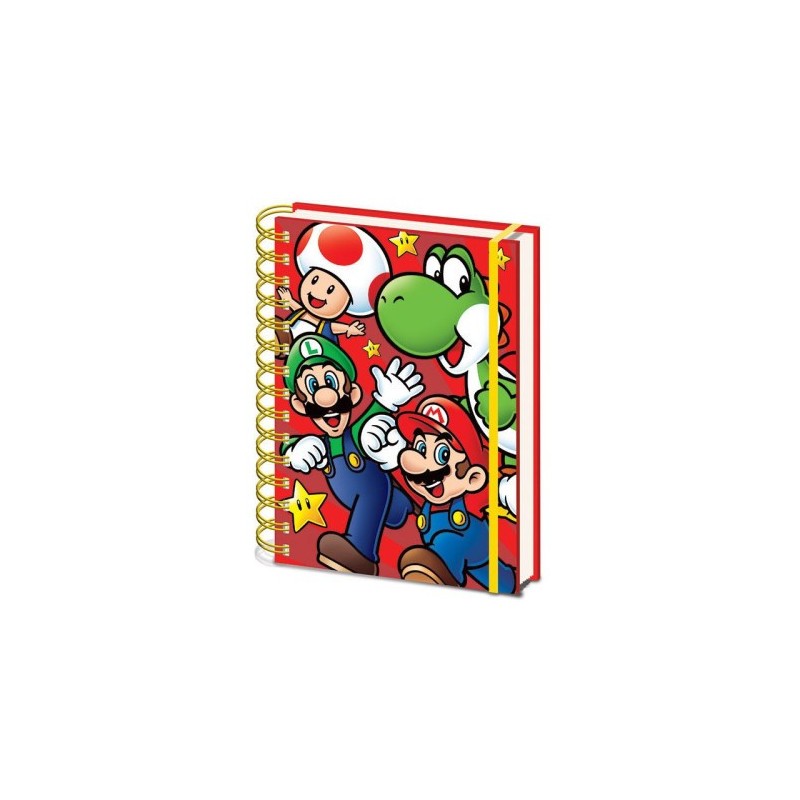 CUADERNO A5 CON ESPIRAL PERSONAJES SUPER MARIO 21 X 15 CM PYRAMID REDSTRING SR72959