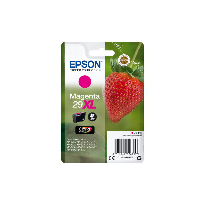 Epson Strawberry Singlepack Magenta 29XL Claria Home Ink