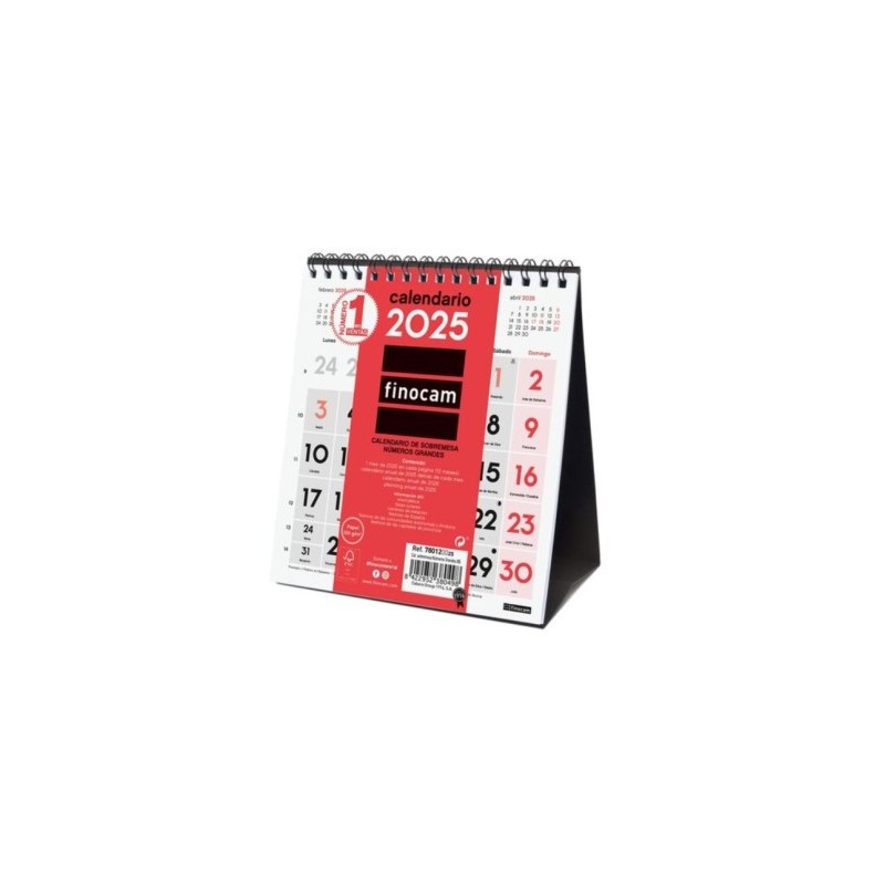 CALENDARIO 2025 SOBREMESA NEUTRO NUMEROS GRANDES XS 140X150MM FINOCAM 780120025