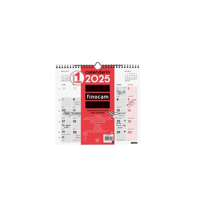 CALENDARIO 2025 NEUTRO PARED ESCRIBIR M 265X245MM FINOCAM 780060025
