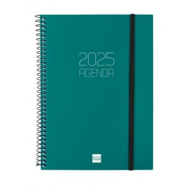 AGENDA 2025 BASIC OPAQUE E10 155X212MM SEMANA VISTA HORIZONTAL VERDE FINOCAM 742762025