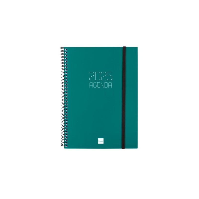 AGENDA 2025 BASIC OPAQUE E10 155X212MM SEMANA VISTA HORIZONTAL VERDE FINOCAM 742762025