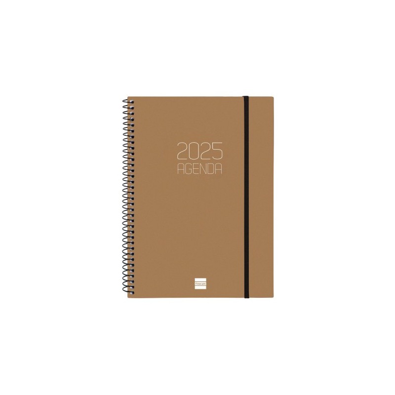 AGENDA 2025 BASIC OPAQUE E10 155X212MM SEMANA VISTA HORIZONTAL MARRON FINOCAM 742764025