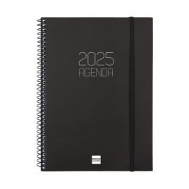AGENDA 2025 BASIC OPAQUE E10 155X212MM SEMANA VISTA HORIZONTAL NEGRO FINOCAM 742766025