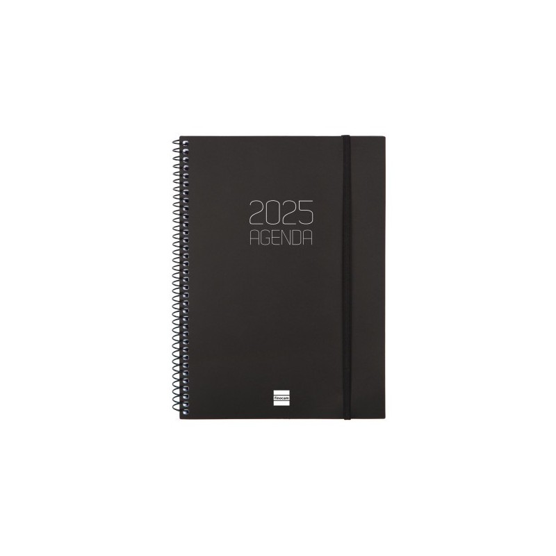 AGENDA 2025 BASIC OPAQUE E10 155X212MM SEMANA VISTA HORIZONTAL NEGRO FINOCAM 742766025