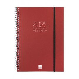 AGENDA 2025 BASIC OPAQUE E10 155X212MM SEMANA VISTA HORIZONTAL BURDEOS FINOCAM 742767425