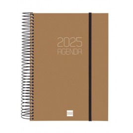 AGENDA 2025 BASIC OPAQUE E10 155X212MM DIA PAGINA MARRON FINOCAM 742914025