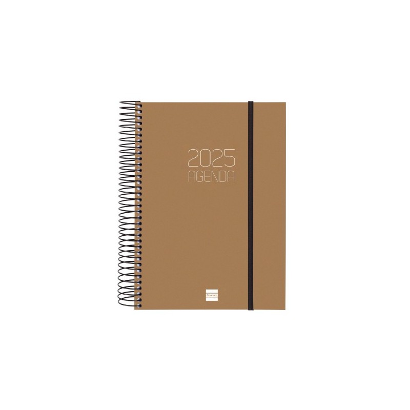 AGENDA 2025 BASIC OPAQUE E10 155X212MM DIA PAGINA MARRON FINOCAM 742914025