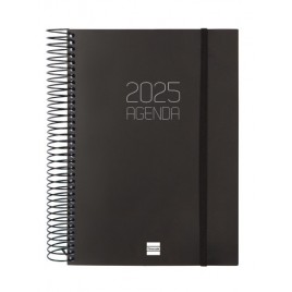AGENDA 2025 BASIC OPAQUE E10 155X212MM DIA PAGINA NEGRO FINOCAM 742916025