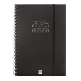 AGENDA 2025 BASIC OPAQUE E40 210X297MM SEMANA VISTA HORIZONTAL NEGRO FINOCAM 742786025