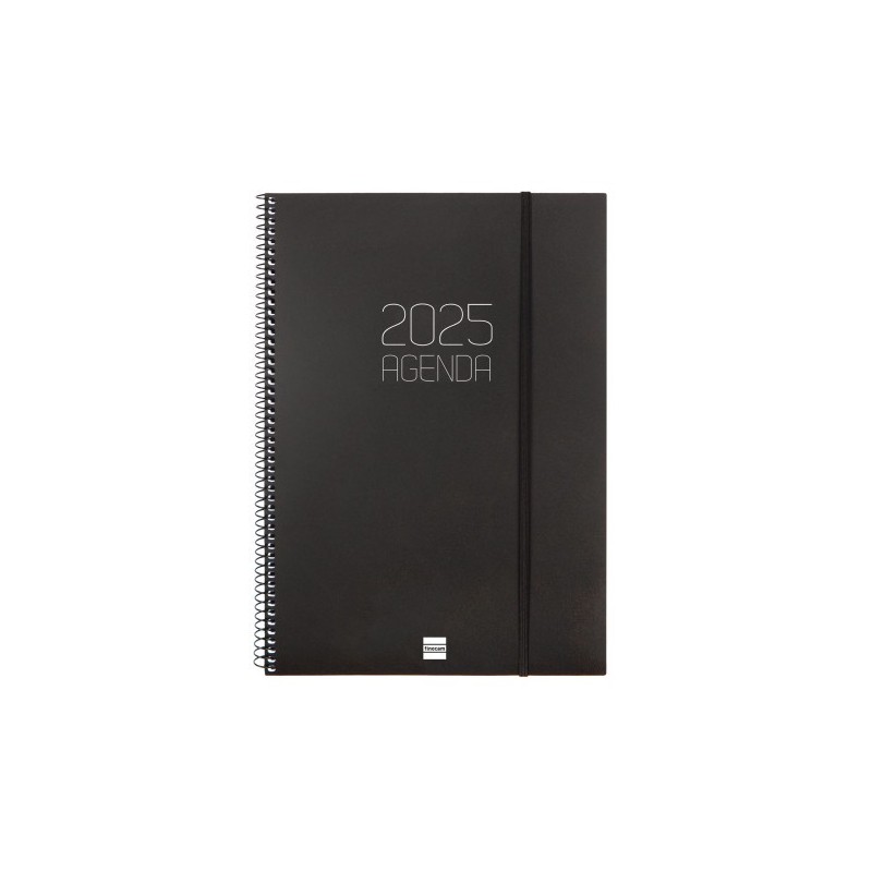 AGENDA 2025 BASIC OPAQUE E40 210X297MM SEMANA VISTA HORIZONTAL NEGRO FINOCAM 742786025