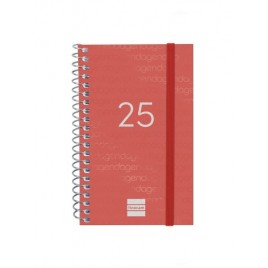 AGENDA 2025 BASIC YEAR E3 79X127MM SEMANA VISTA HORIZONTAL ROJO FINOCAM 741423025