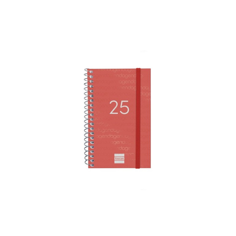 AGENDA 2025 BASIC YEAR E3 79X127MM SEMANA VISTA HORIZONTAL ROJO FINOCAM 741423025
