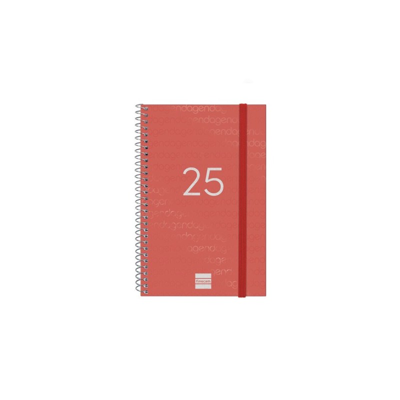 AGENDA 2025 BASIC YEAR E5 117X181MM SEMANA VISTA HORIZONTAL ROJO FINOCAM 741443025