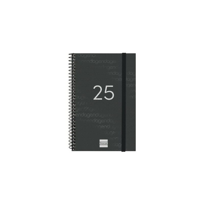 AGENDA 2025 BASIC YEAR E5 117X181MM SEMANA VISTA HORIZONTAL NEGRO FINOCAM 741446025