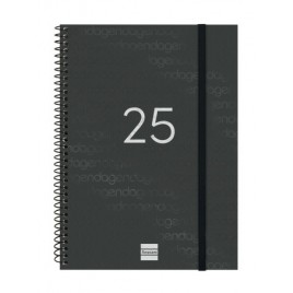 AGENDA 2025 BASIC YEAR E10 155X212MM SEMANA VISTA HORIZONTAL NEGRO FINOCAM 741456025