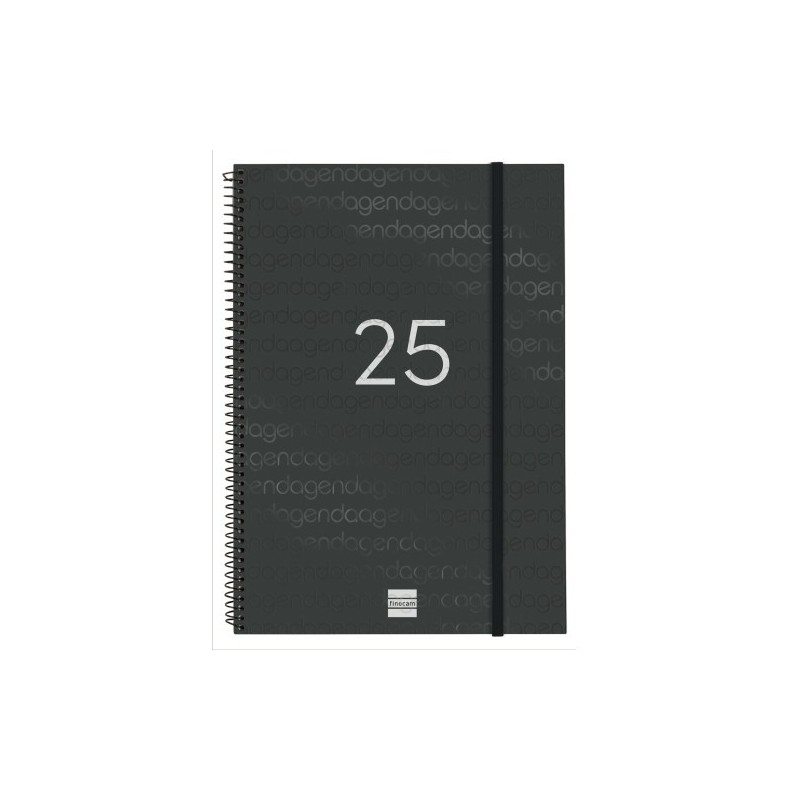 AGENDA 2025 BASIC YEAR E40 210X297MM SEMANA VISTA HORIZONTAL NEGRO FINOCAM 741466025