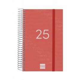 AGENDA 2025 BASIC YEAR E5 117X181MM DIA PAGINA ROJO FINOCAM 741093025