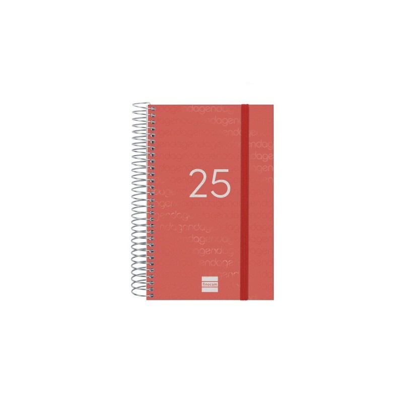 AGENDA 2025 BASIC YEAR E5 117X181MM DIA PAGINA ROJO FINOCAM 741093025