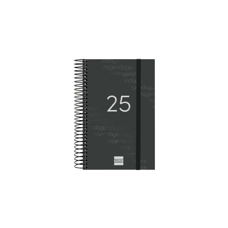 AGENDA 2025 BASIC YEAR E5 117X181MM DIA PAGINA NEGRO FINOCAM 741096025