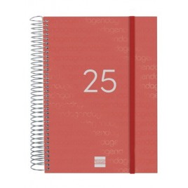 AGENDA 2025 BASIC YEAR E10 155X212MM DIA PAGINA ROJO FINOCAM 741103025