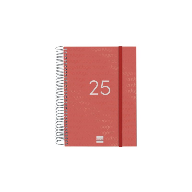 AGENDA 2025 BASIC YEAR E10 155X212MM DIA PAGINA ROJO FINOCAM 741103025