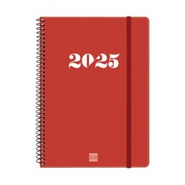 AGENDA 2025 BASIC MY E10 155X212MM SEMANA VISTA HORIZONTAL ROJO FINOCAM 743503025