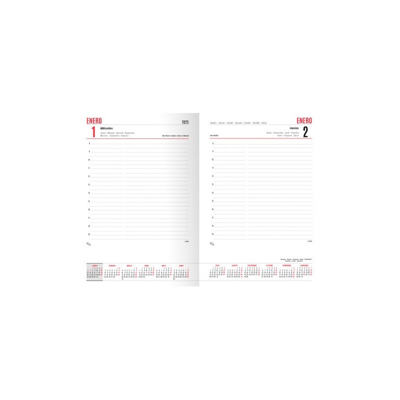 AGENDA 2025 PARIS DIA PAGINA 15x21 COLSURTIDOS ESPIRAL CASTELLANO INGRAF 355425