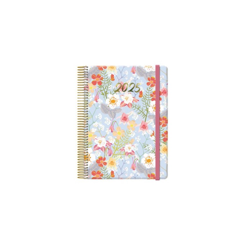 AGENDA 2025 CUTE DiA PaGINA 15 X 21 CM MODELO GARDENIA CON 4 HOJAS DE PEGATINAS DOHE 12903 25