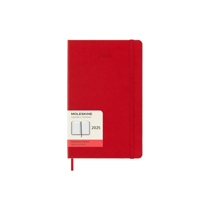 AGENDA 2025 TAPA DURA 12 MESES DIARIA L 13 X 21 CM ROJA MOLESKINE DHF212DC3Y25