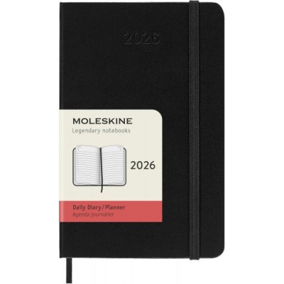 AGENDA 2026 TAPA DURA 12 MESES DIARIA P 9 x 14 CM NEGRA MOLESKINE DHB12DC2Y26