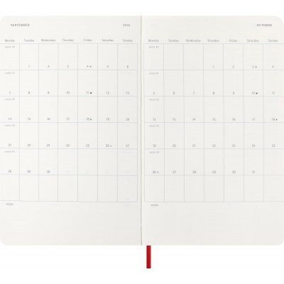 AGENDA 2026 TAPA BLANDA 12 MESES DIARIA L 13 X 21 CM ROJO MOLESKINE DSF212DC3Y26