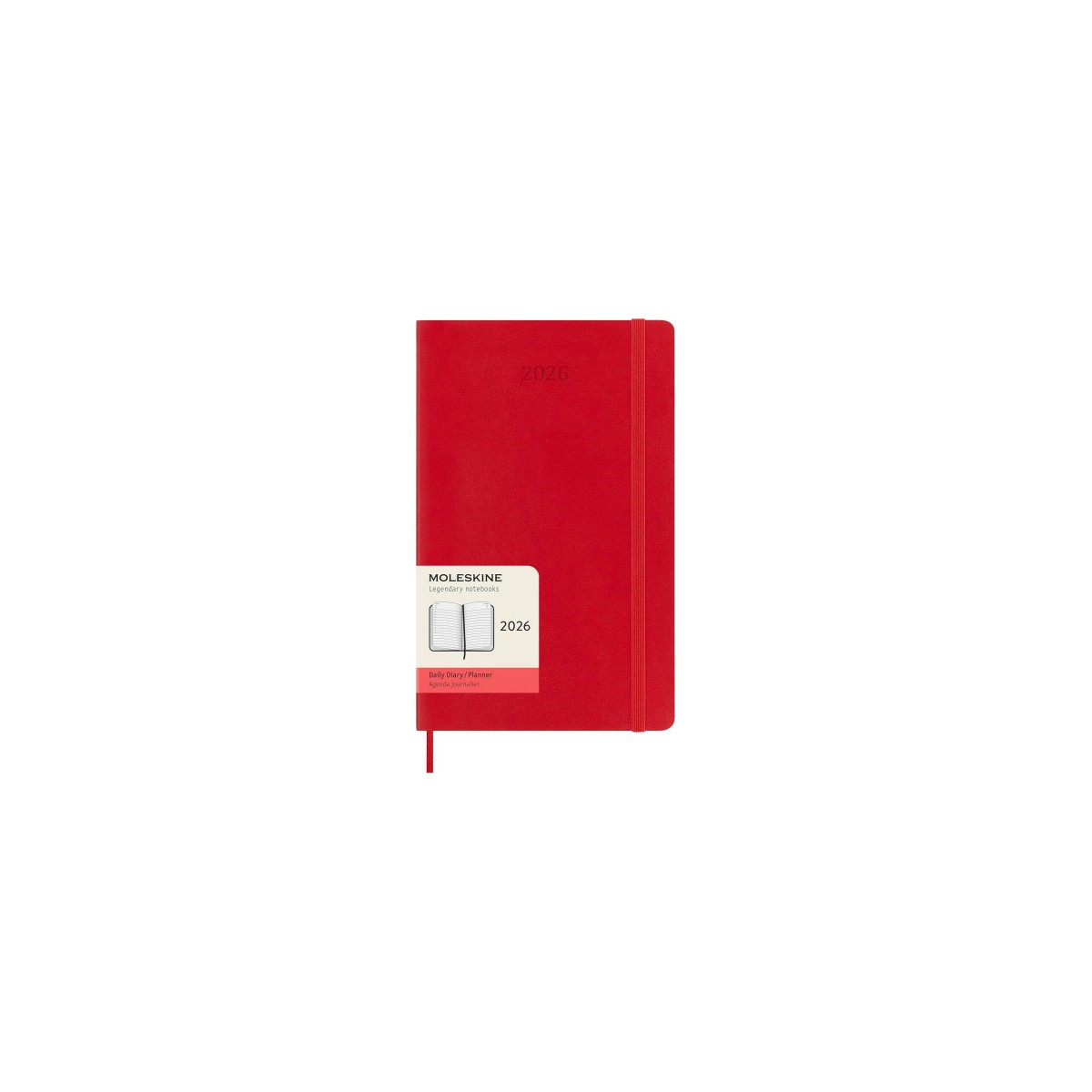 AGENDA 2026 TAPA BLANDA 12 MESES DIARIA L 13 X 21 CM ROJO MOLESKINE DSF212DC3Y26