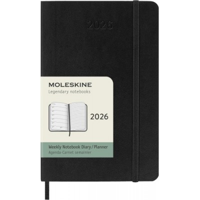 AGENDA 2026 TAPA BLANDA 12 MESES SEMANAL P 9 x 14 CM NEGRA MOLESKINE DSB12WN2Y26