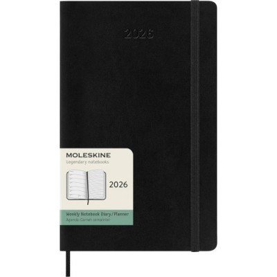 AGENDA 2026 TAPA BLANDA 12 MESES SEMANAL L 13 X 21 CM NEGRA MOLESKINE DSB12WN3Y26