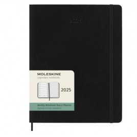 AGENDA 2025 TAPA BLANDA 12 MESES SEMANAL XL 19 X 25 CM NEGRA MOLESKINE DSB12WN4Y25