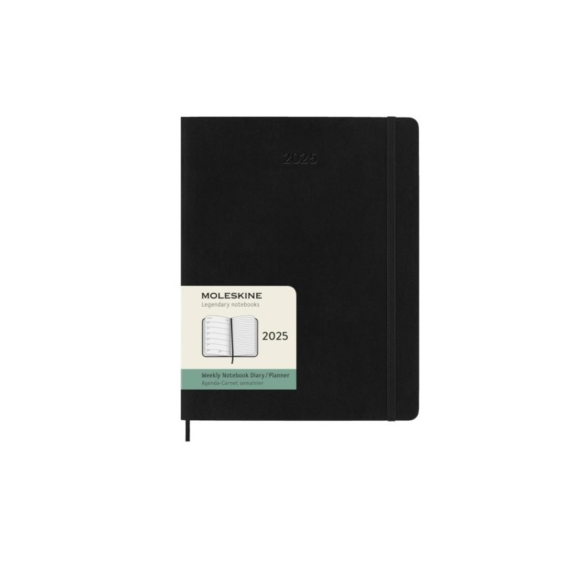 AGENDA 2025 TAPA BLANDA 12 MESES SEMANAL XL 19 X 25 CM NEGRA MOLESKINE DSB12WN4Y25