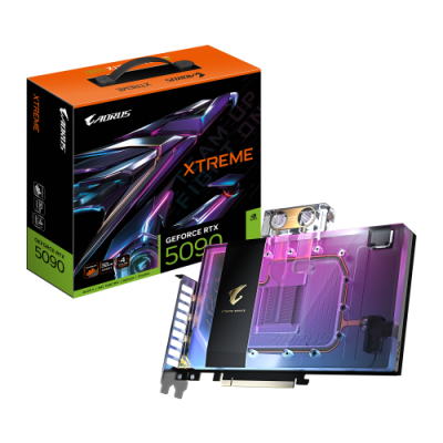 GIGABYTE AORUS GeForce RTX 5090 XTREME WATERFORCE WB 32G Tarjeta Grafica 32 GB GDDR7 512 bits PCI E 50 2655 MHz Frecuencia Base