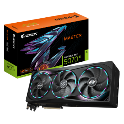 GIGABYTE AORUS GeForce RTX 5070 Ti MASTER 16G Tarjeta Grafica 16GB GDDR7 256 bits PCI E 50 XXXX MHz Core Clock 3 x DP 21a 1 x H