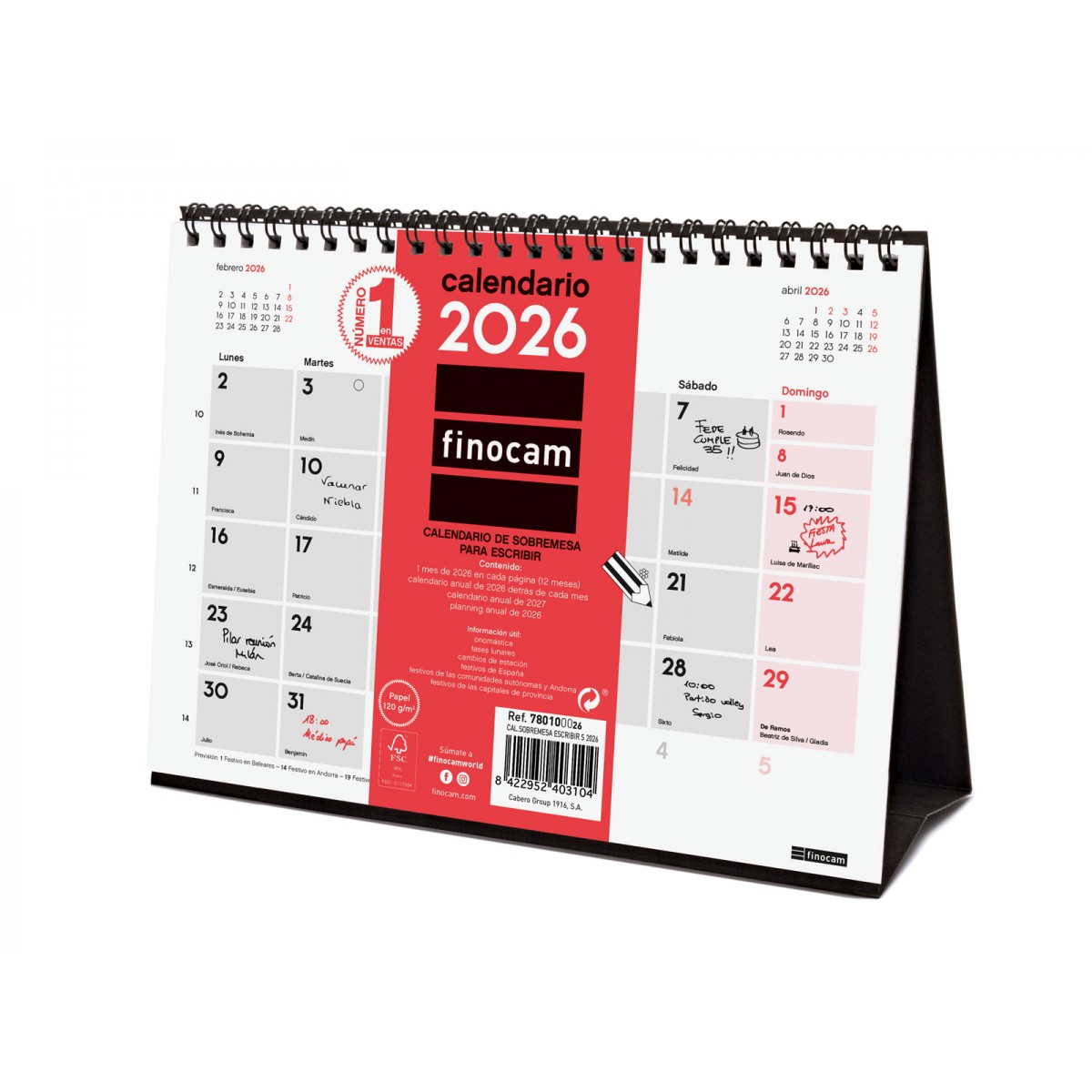 CALENDARIO 2026 SOBREMESA NEUTRO ESCRIBIR S 210X150MM FINOCAM 780100026