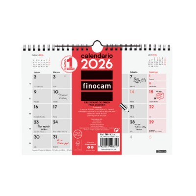 CALENDARIO 2026 NEUTRO PARED ESCRIBIR S 210X150MM FINOCAM 780160026
