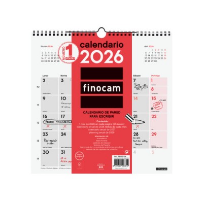 CALENDARIO 2026 NEUTRO PARED ESCRIBIR 300X300MM FINOCAM 781520026
