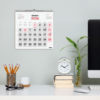CALENDARIO 2026 NEUTRO PARED NUMEROS GRANDES 300X300MM FINOCAM 780570026