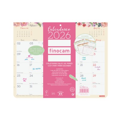 CALENDARIO 2026 PARED IMAN TRENDY DESIGN ESCRIBIR 250X200MM FINOCAM 787510126