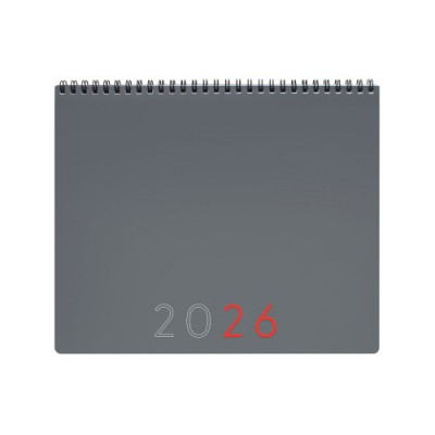 PLANIFICADOR 2026 MES VERTICALNOTAS 250X200MM GRIS INTERNACIONAL FINOCAM 625505026