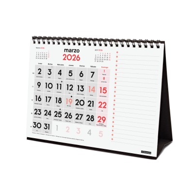 CALENDARIO 2026 SOBREMESA NEUTRO NUMEROS GRANDESNOTAS S 210X150MM FINOCAM 781370026
