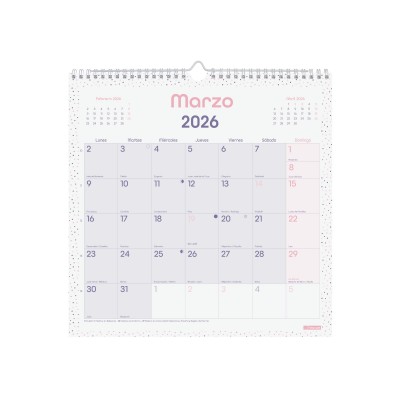 CALENDARIO 2026 PARED TRENDY CHIC ESCRIBIR 300X300MM MORADO FINOCAM 787002726