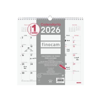 CALENDARIO 2026 PARED TRENDY CHIC ESCRIBIR 300X300MM BLANCO FINOCAM 787007326