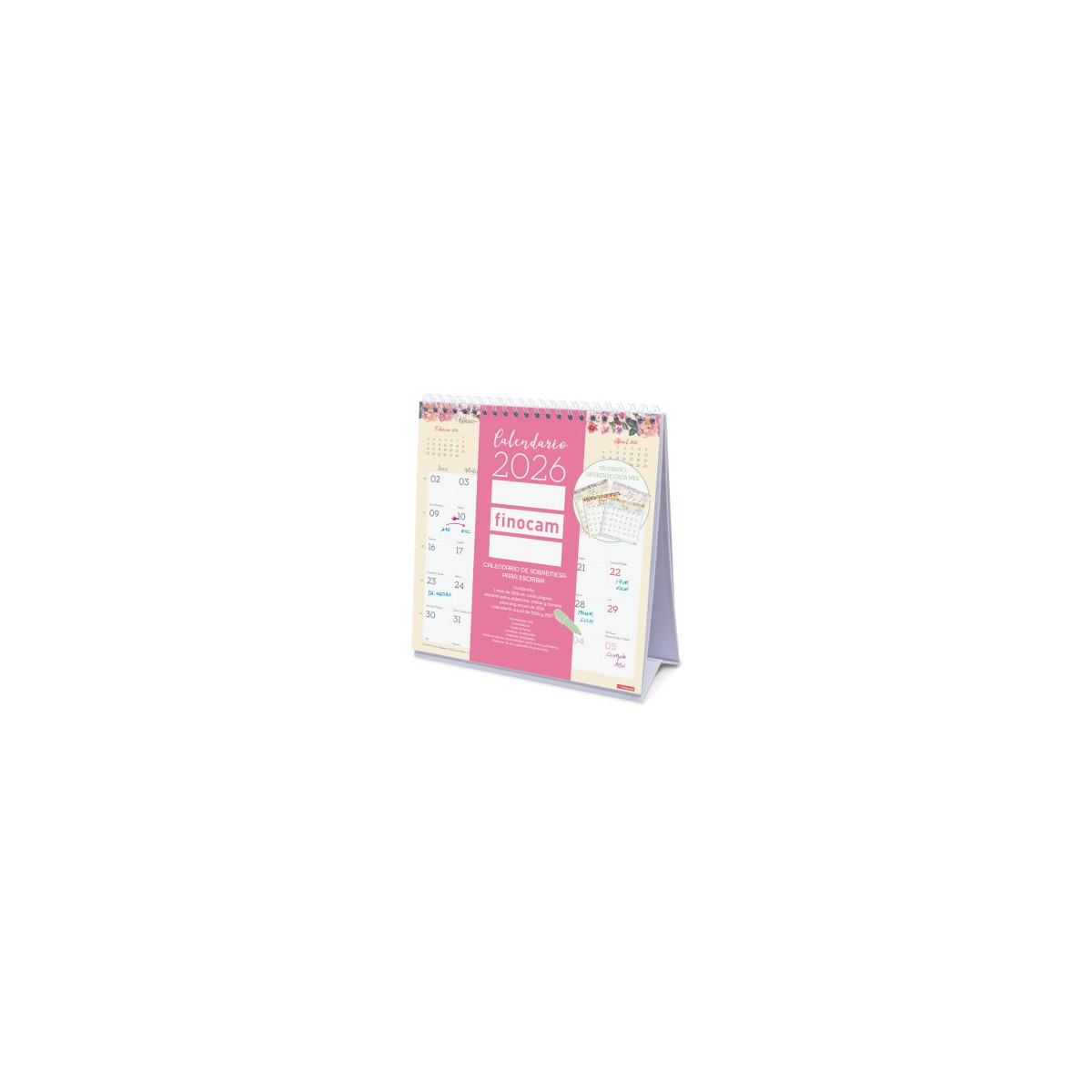 CALENDARIO 2026 SOBREMESA TRENDY DESIGN ESCRIBIR 190X190MM FINOCAM 787060126